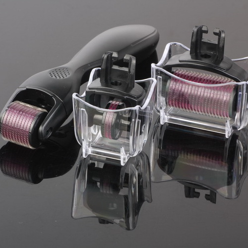 

3-In-1 Kit Derma Roller Titanium Micro Needle Roller Skin Care Kit (3 Separate Roller Heads (0.5mm 1.0mm and 1.5mm)