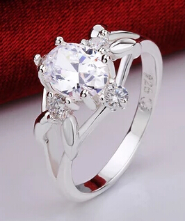 

925 Silver Rings Zircon Crystal For Women Wedding Party Gift Gemstone New Hot High Quality Korean Style