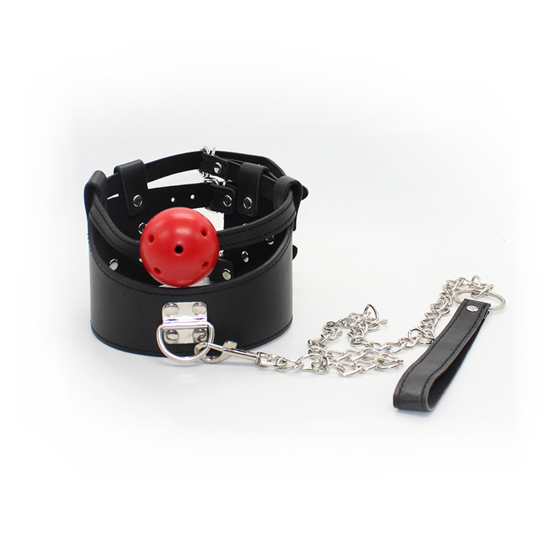 Mouth Stuffed Ball Gag Adult Game Flirting Toy Neck /& Handcuff Toy Adult Toys US