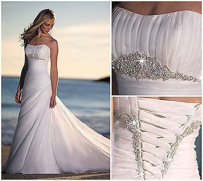 

2022 Wedding Dresses Strapless Beaded Long Dress Count Train Lace Up Back A line Wedding Gowns For Brides Sleeveless Cheap Price, Pink