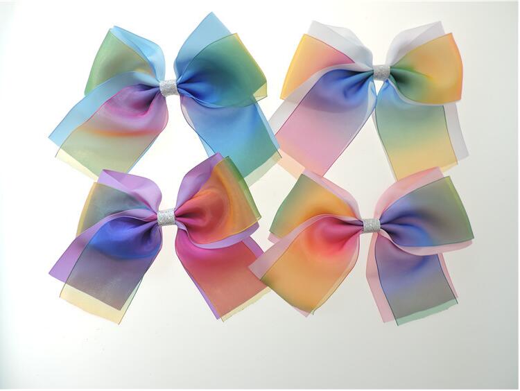 

Girl Iridescent Gauze Hairclips Baby Bow Head Wears Girls Hair Barrettes Kids Bowknot Hair Accessories Hair Products JSP 008, Multi-color
