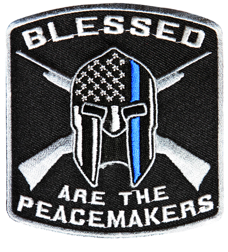 

Blessed Are The Peacemakers Thin Blue Line For Law Enforcement Embroidery Patch Iron On Clothing Decor 3.5*3.75 Inch Free Shipping, Black