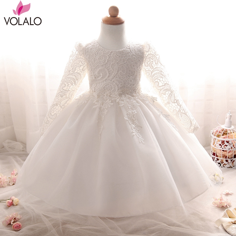 

Wholesale- Infant Girls Baptism Dress Christmas Costumes Baby Girl Princess Dresses 1 Year Birthday Kids Princess Party Dress Girl clothes, Pink