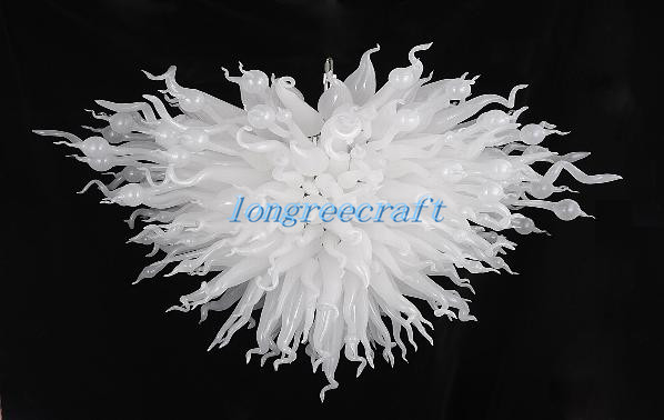 

Ceiling Lights Mouth Blown 110v/120v LED Bulbs Large Sweet Chinese Flower Shape White Crystal Chandelier