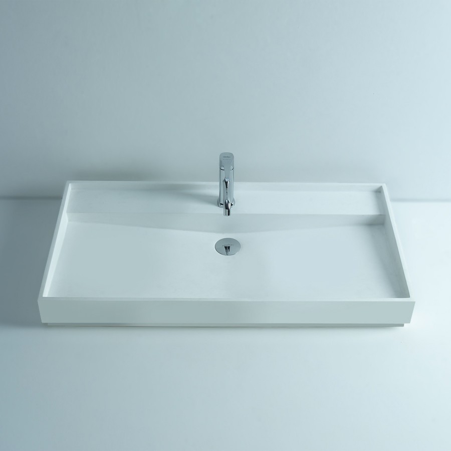 895mm Rectangular Bathroom Solid Surface Stone Counter Top Vessel Sink Fashionable Cloakroom Stone Vanity Wash Basin RS3807-image-407029975
