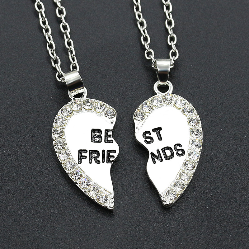 

Pendant Necklace Women Men Best Friend Heart Silver Gold 2 Pendants Necklace Bff Best Friendship Chain Necklaces