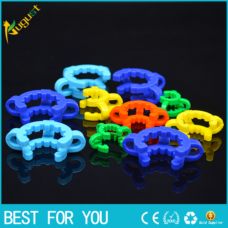 

2016 14/19mm joint Plastic Keck Clip with Yellow Color Plastic Keck Laboratory/ Lab Clamp Clip for Glass Bong Glass adapter
