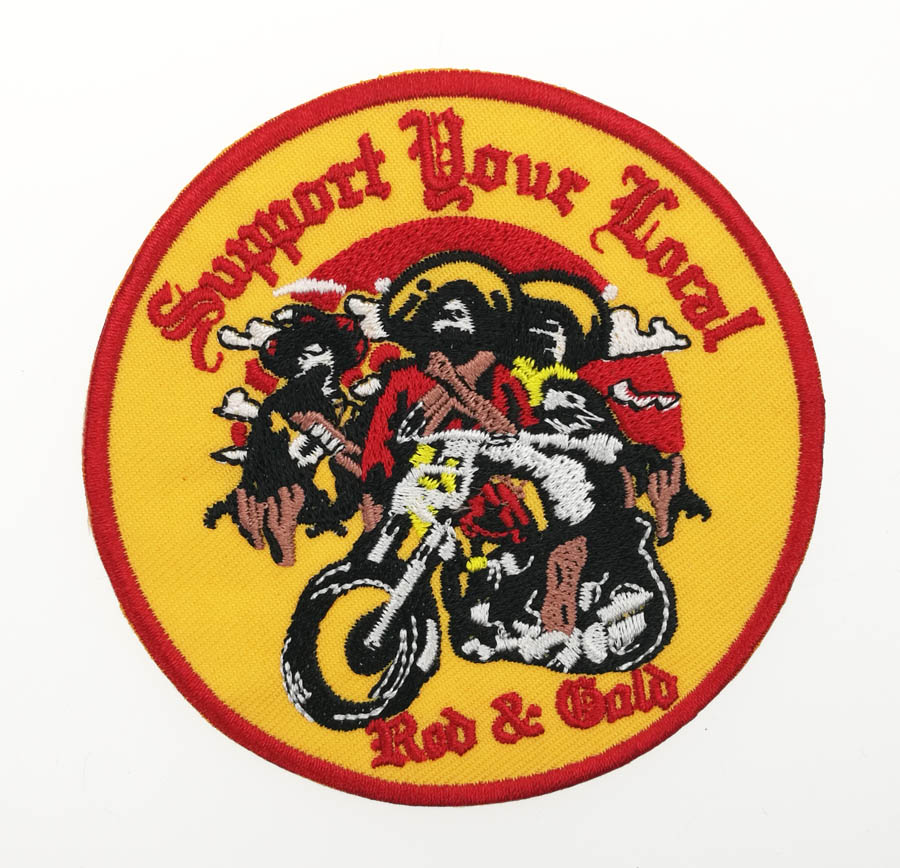 

Top Quality Bandidos Support Your Local Embroidery Patch Detailed Patch Red & Club MC Biker Motocycle for Jacket Free Shipping, Black