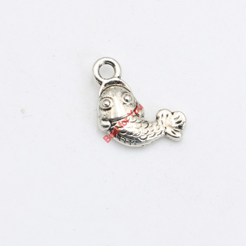 

40pcs Antique Silver Plated Fish Charms Pendants Bracelet Necklace Jewelry Making Accessories DIY 15x13mm