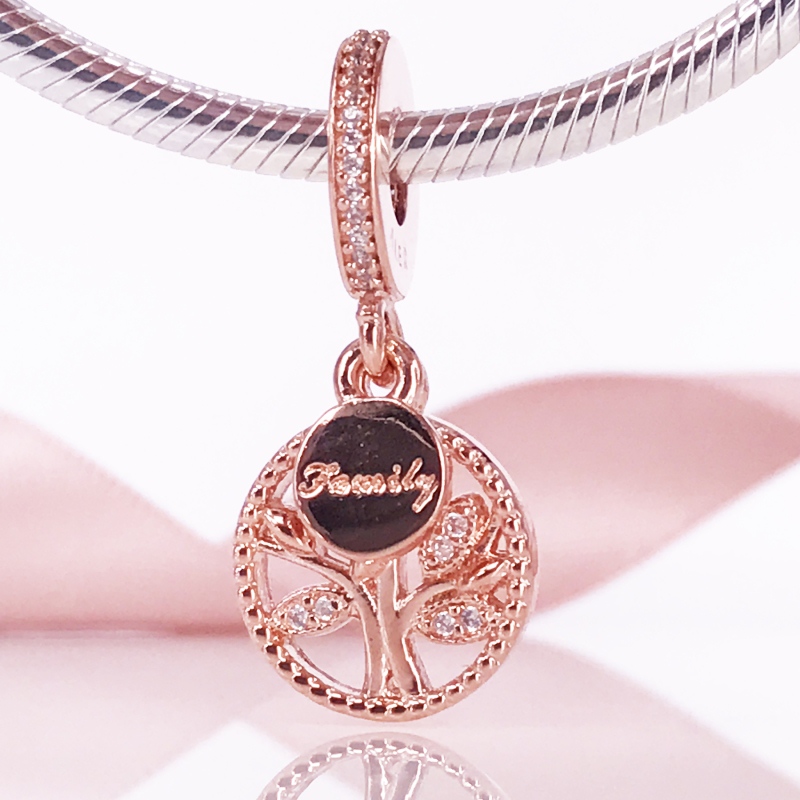 

New Arrivel 2017 Autumn collection S925 Family Heritage PendantCharm Rose Gold Fit European Pandora Snake Bracelet Jewelry 781728CZcharm
