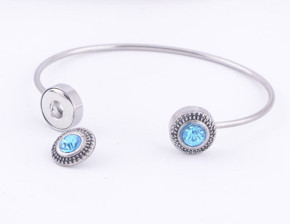 

Noosa Snap Charm Bracelet Two Chunk Stainless Steel Cuff Bangle Interchangeable For 12mm Ginger Snap Chunk Charm Button