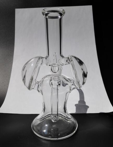 

2016 Super cute Mini skurper water pipes Thick glass bongs 10mm joint glass bongs oil rig dab rigs 2 holes perc high quality free shipping