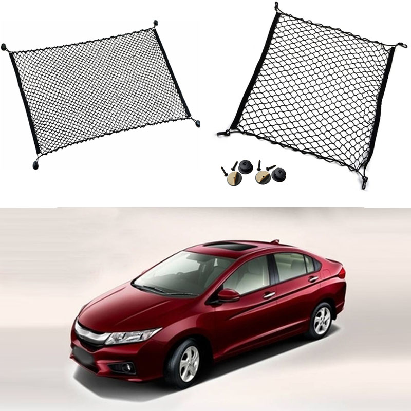 

For Honda City Car Auto Rear Trunk Cargo Organizer Storage Seat Plain Vertical Net Luggage Organizer Nylon Liner Cover