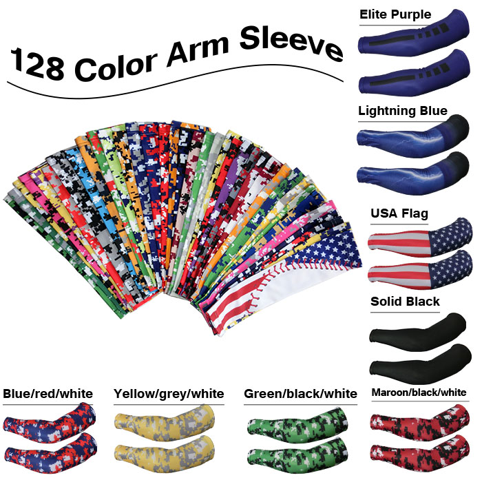 

2023 new customized Camo Compression Sports Arm Sleeves Moisture Wicking softball, baseball ,cycling, Multi-color