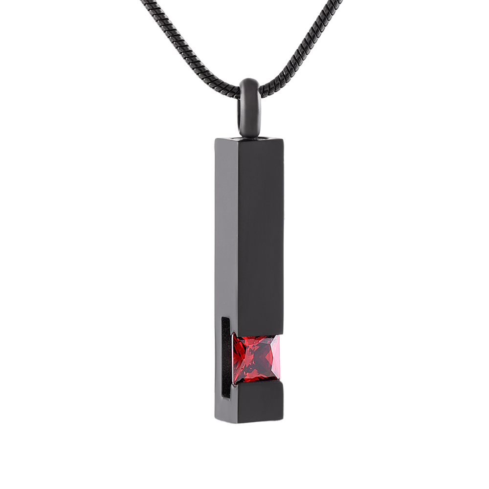 

IJD9726 Crystal Bar Stainless Steel Cremation Urn Pendant Necklace for Ashes Memorial Funeral Casket Ash Urn Jewelry Keepsake Holder