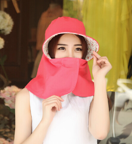 

2016 new hot sale summer large brimmed Outdoor sun protection UV Female sun hat foldable ride Cycle covering her face women Hats, Black