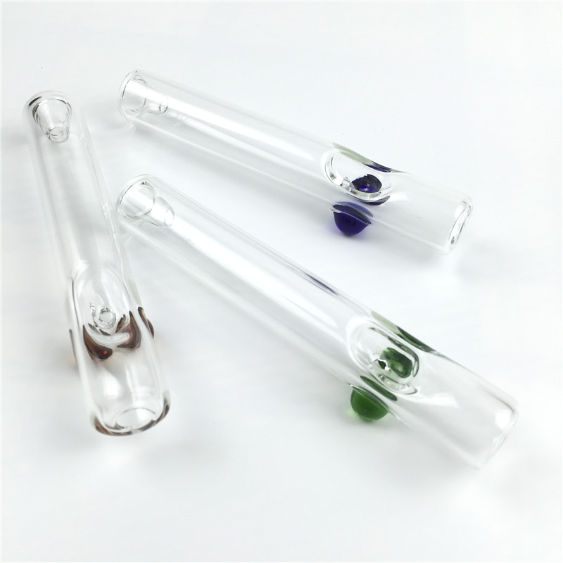 

4.5 in glass smoke pipe thick pyrex color hand glass pipe for herb thick glass bubbler pipe free shipping