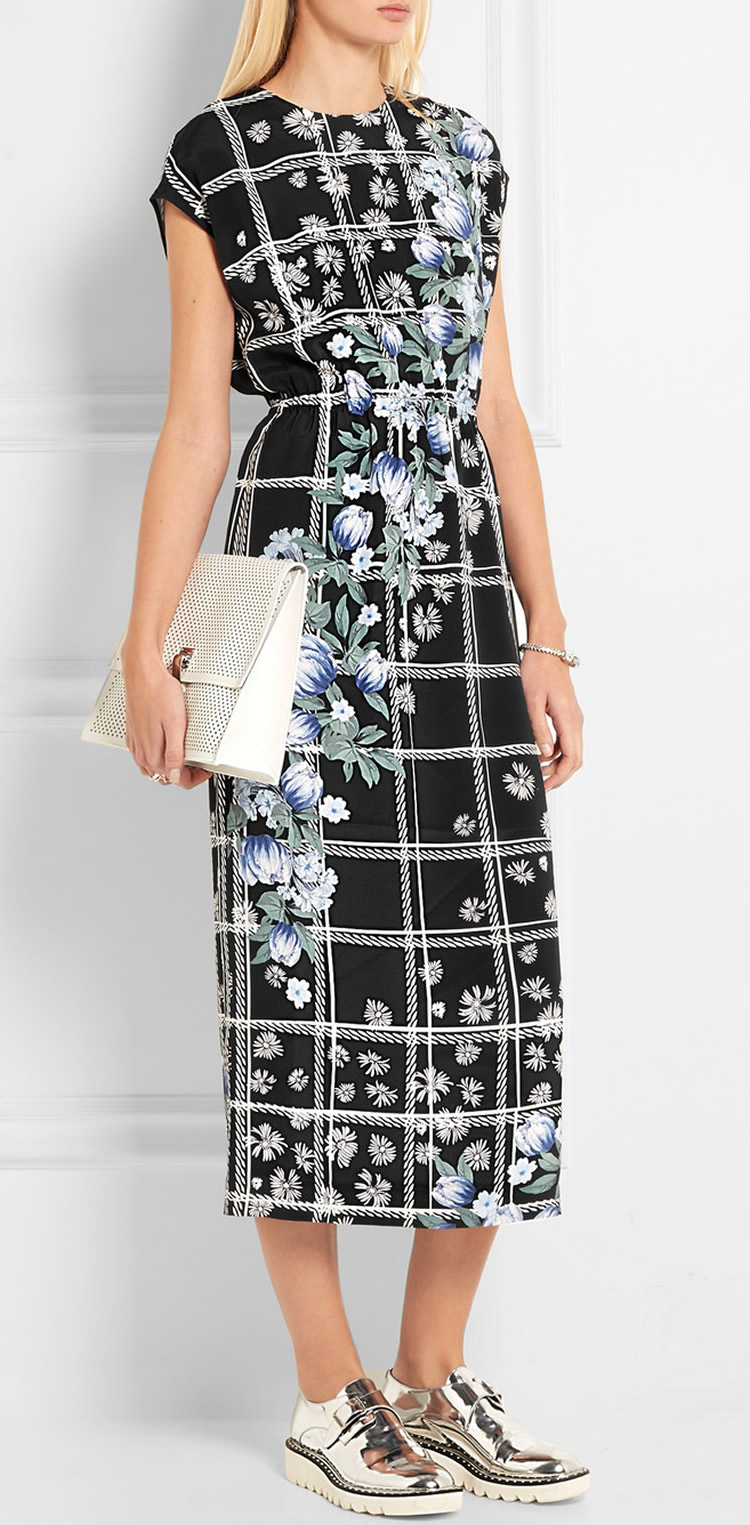 

Fashion Print Women Sheath Dress Round Neck Casual Dresses 031611, As pictures