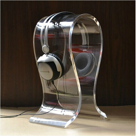 

Promotion high quality~8mm thickness clear Acrylic Headphones Stand U-type Headset Holder Earphone Display Rack