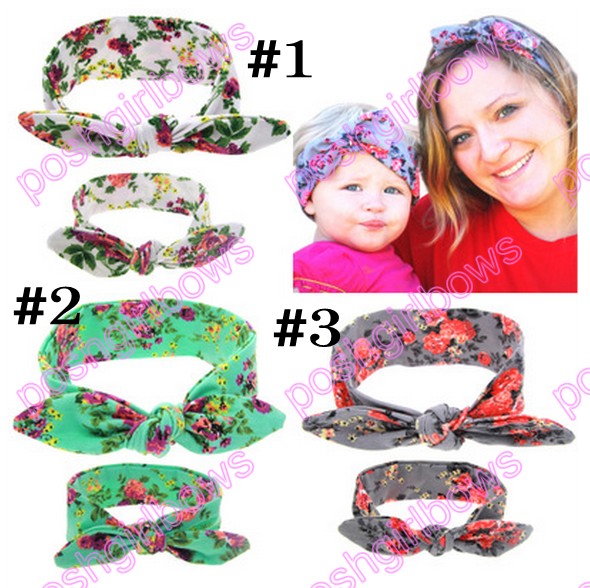 

free shipping 20set Mommy and Me Topknot Headband Mom and Me Headbands, Multi-color