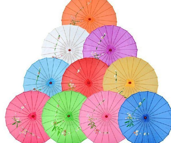 

assorted colors with hand-painted flower designs wedding bride umbrella silk parasol, As shows