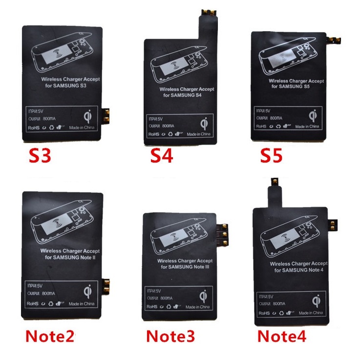 

Qi Charger Receiver Wireless Charging Adapter Receptor Receivers Pad Coil For Samsung Galaxy S3 S4 S5 Note 2 3 4 Micro USB mobile
