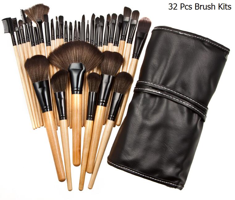 

Wholesale 32Pcs Set Professional Makeup Brush Foundation Eye Shadows Lipsticks Powder Make Up Brushes Tools + Bag pincel maquiagem