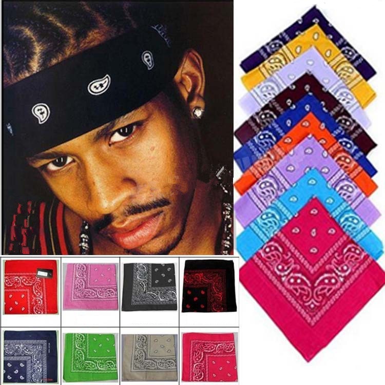 Wholesale -women headband NEW PAISLEY DESIGN BANDANA 100% COTTON BIKER COW BOY GIRL NECK SCARF WRIST WRAP head bandanas 2577
