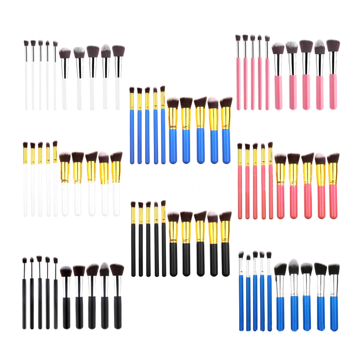 

Push-Pop tMakeup Brushes 10 Pcs Superior Professional Soft Cosmetics Make Up Brush Set Woman's Kabuki Brush kit Makeup Brushes OPP bag