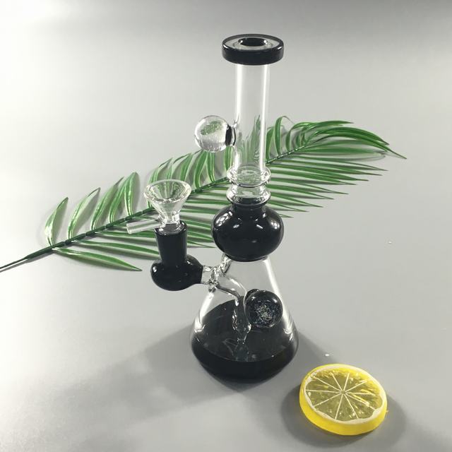 

8 inches tall New high quality beautiful portable glass bong glass smoking pipe water pipe bong with 14 mm female joint (FC-012)