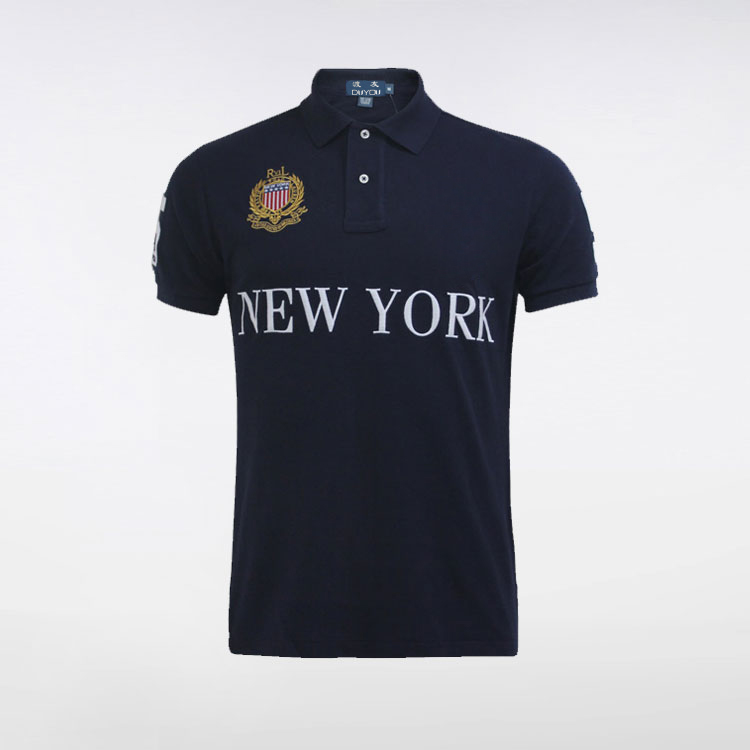 

City Series Polo Top Quality Wholesale Summer Hot Sale Polo Shirt USA American Flag Brand Polos Men Short Sleeve Sport Polo Man Coat Drop, As picture