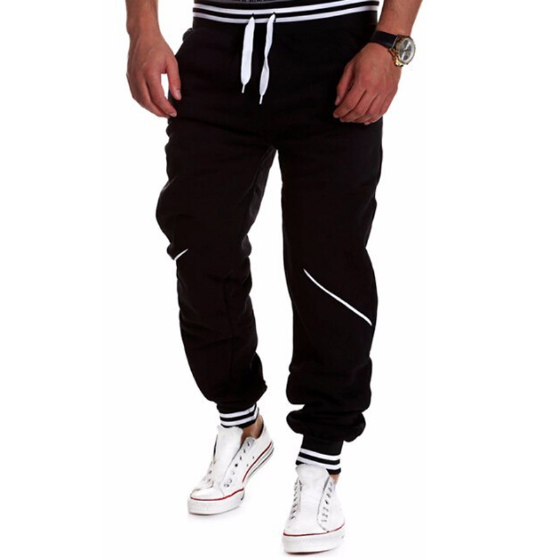 

Wholesale-Mens Joggers Men Pants Joggers Trousers 2016 New Track Pants Solid Color Harem Hip-hop Tracksuits MU863315, Black