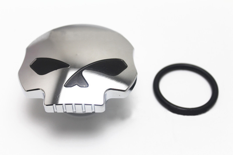 

Chrome Black Skull Motorcycle Fuel Tank Cap For Harley Sportster Dyna Softail FXD FL XL FLT