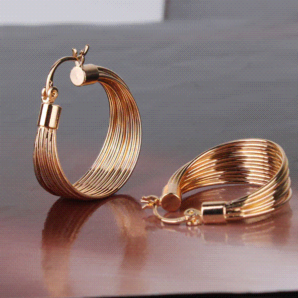 

GULICX Brand Luxury Party Large Hoop Earings 18k Gold Plated Big Hoop Earring for Women Circle Earrings Jewelry for Wedding E412, Golden;silver