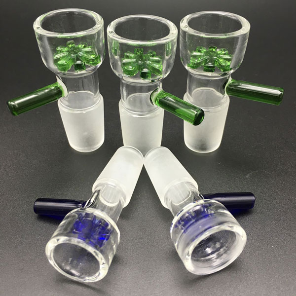 

Smoking Accessories 14mm 18mm slide glass bowl thick Pyrex water pipe green blue colorful heady bowls for bongs