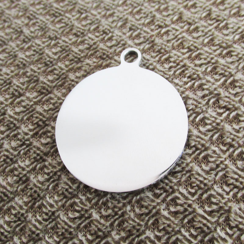 

100pcs/lot Stainless steel Out-hole Circle blank Dog tags pet dog ID tags fashion men pendants