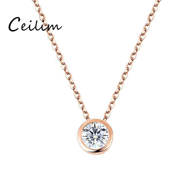 

Newest korean sweet simple zircon charms pendant necklaces for women accessories high quality plating alloy necklace fit girlfriend present