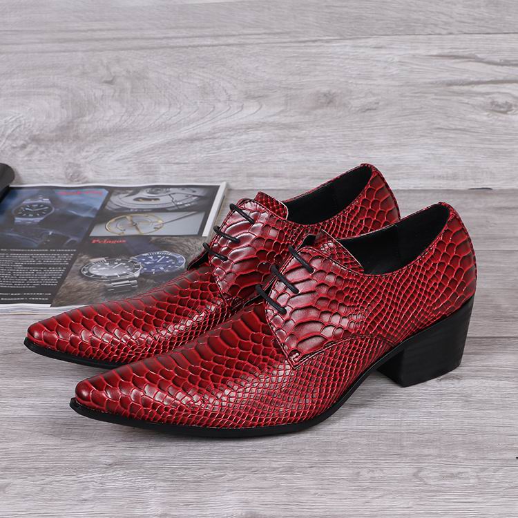 

Hot Selling Designer Luxury Mens Red Dress Shoes Shoes Fashion Python Snake Pattern Lacing Up Leather Shoes Mens Party Shoes