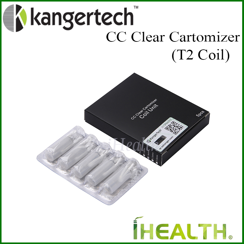 

100% Original! Kanger T2 Replacement Coil Head 1.8ohm 1.5ohm 2.2ohm 2.5ohm Replaceable Coil Head for T2 CC Clearomizer with long wick