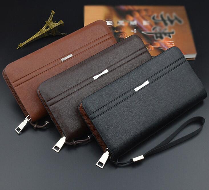 

Factory wholesale brand bag gentleman style multifunctional leather wallets card business are long wallet fashion leathers hand purse, Brown(boutique box)