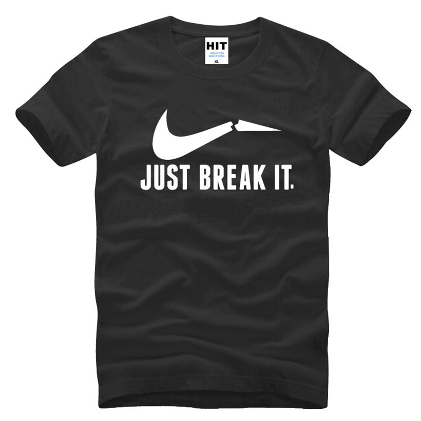 New Men's Fashion T-shirt Wholesale Printed Just Break It Creative Funny Spoof Cotton Short Sleeve