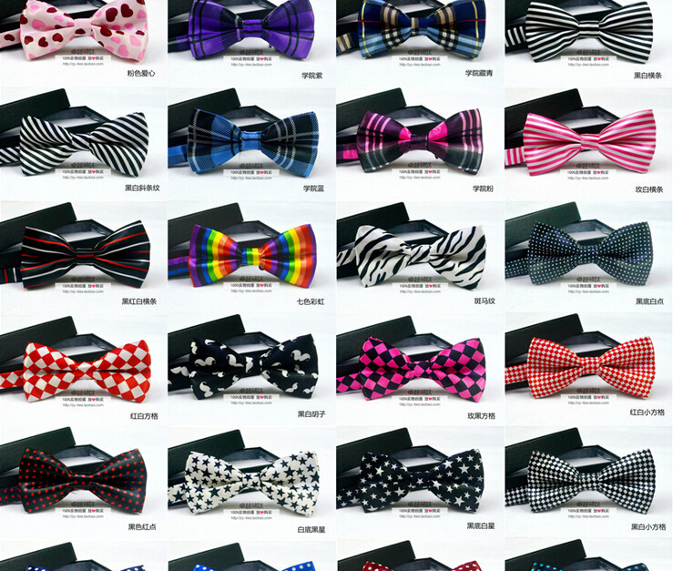 

Free Shipping Mens Bowtie Bow Ties Pre-tied Adjustable Stripe Plaid Neck Bow Tie Fashion Accessories