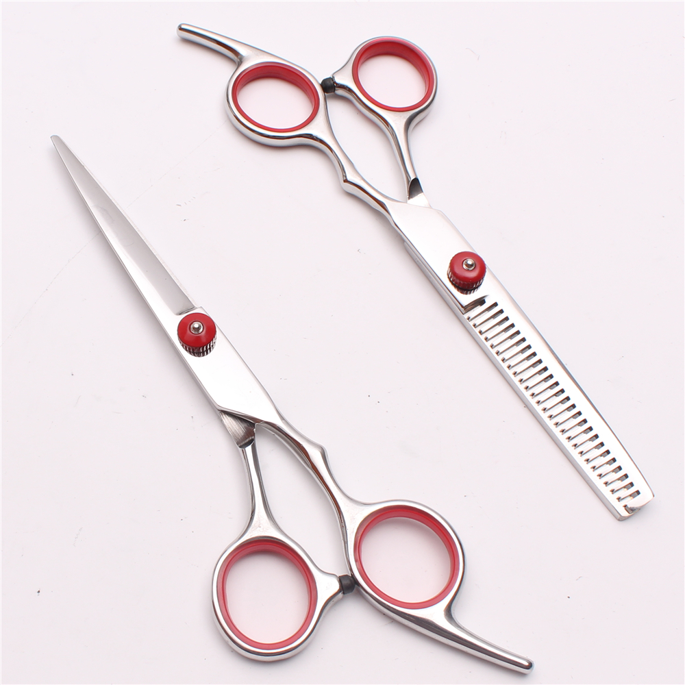 

6'' JP 440C Red Screw Customized Logo Professional Human Hair Scissors Cutting or Thinning Shears Barber"s Hairdressing Styling Tools C1001