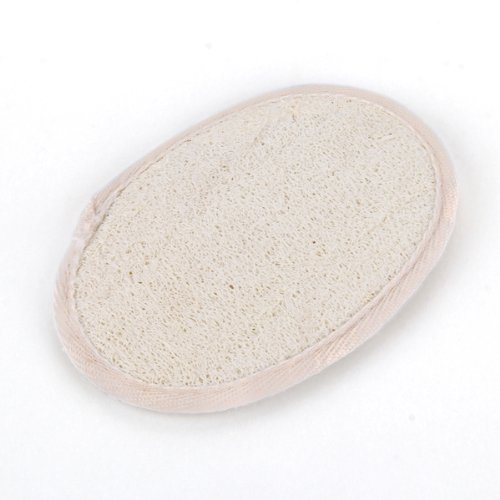 

Wholesale-CLOS Wholesale 5pcs/lot Beige Oval Bath Shower Face Loofah Scrubber Exfoliator Sponge Pad