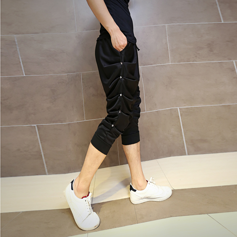 Wholesale-Hommes Harem Pantalons 2016 Vêtements Hommes Vêtements De La mode Skinny Elastic Taille Dance Mens Joggers Pantalon Style Coréen Hommes