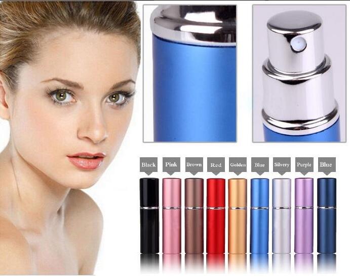 

Portable Perfume Bottle 6ML Aluminium Anodized Compact Perfume Atomiser fragrance glass scent-bottle Reusable perfume bottles custom LOGO