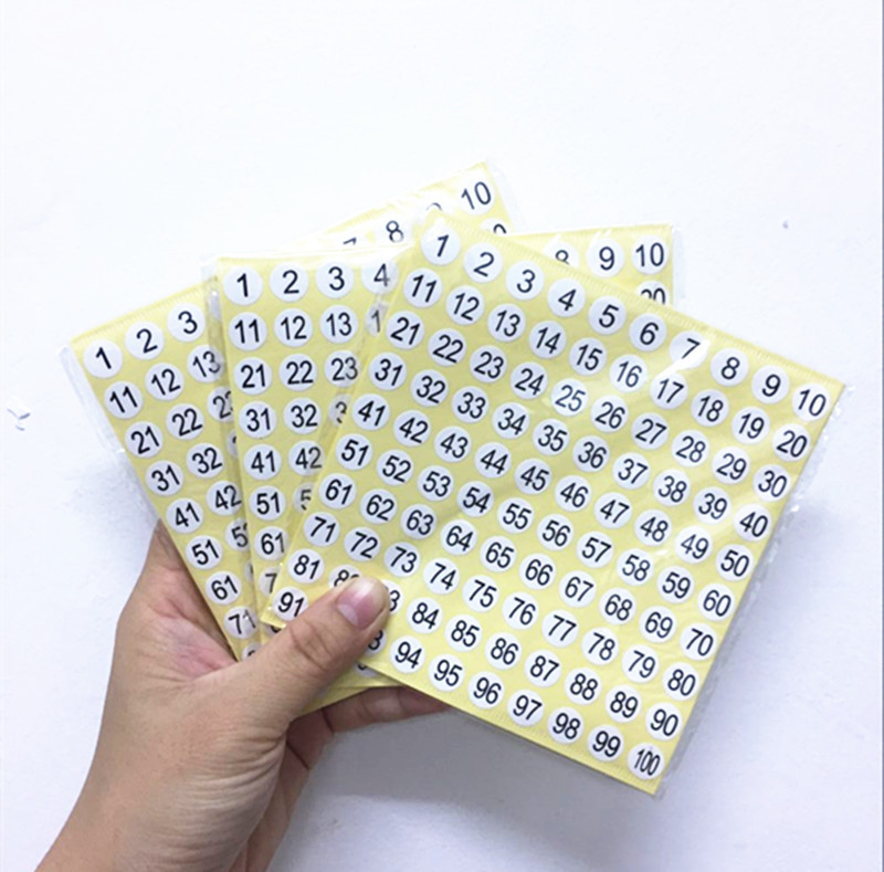 

15 sheets/pack 1cm round Numbers sticker from 1-100 each paper package printed self adhesive sticker label NO sticker free shipping