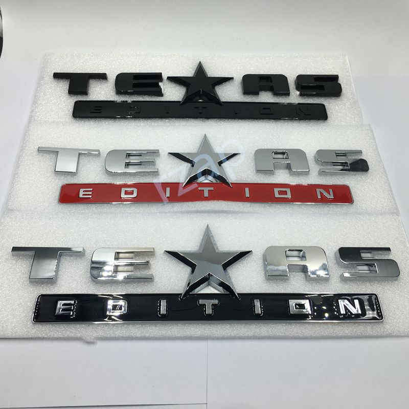 3 Couleurs Badge De Voiture Texas Edition Logo Pour Chevrolet Chevy Silverado Botte Arrière Botte Emblème Autocollant