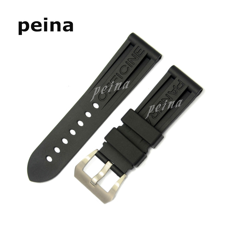 

22mm 24mm MAN NEW Top Grade Black Diving Silicone Rubber Watch BANDS Strap FOR PANERAI BANDS