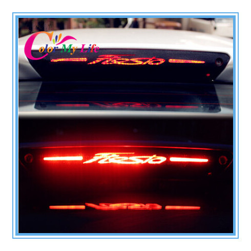 

Hot selling 3D carbon fiber brake light sticker High Rear Lights sticker case For Ford Fiesta hatchback sedan AP-018, Black